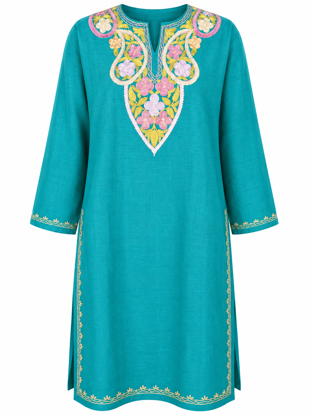 Kashmir Aari cotton Co-Ord Set | Dark Teal